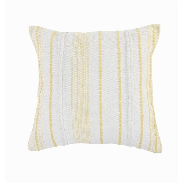 Lr Home LR Home PILLO07569SUNFFPL Yellow Textured & Striped Square Throw Pillow - 20 x 20 in. PILLO07569SUNFFPL